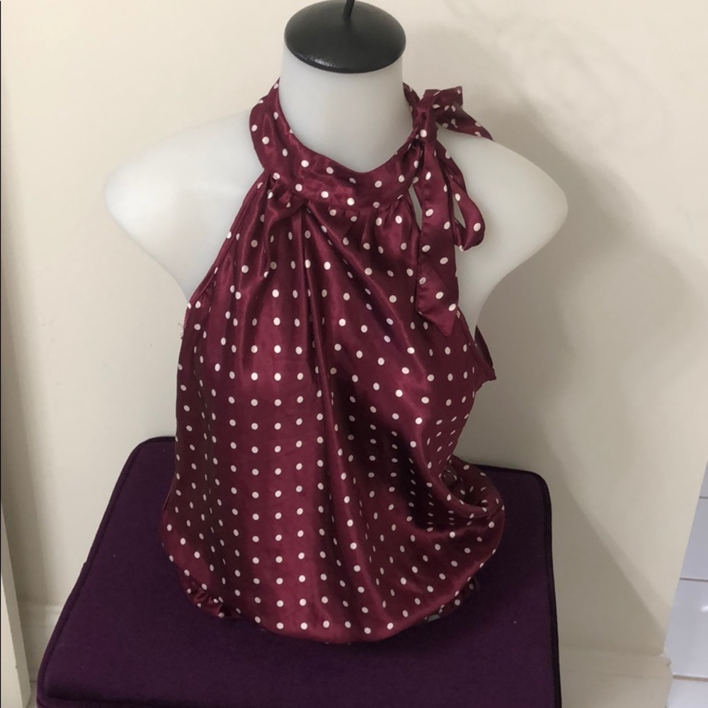 Ire fashion boutique polka dot tie at neck